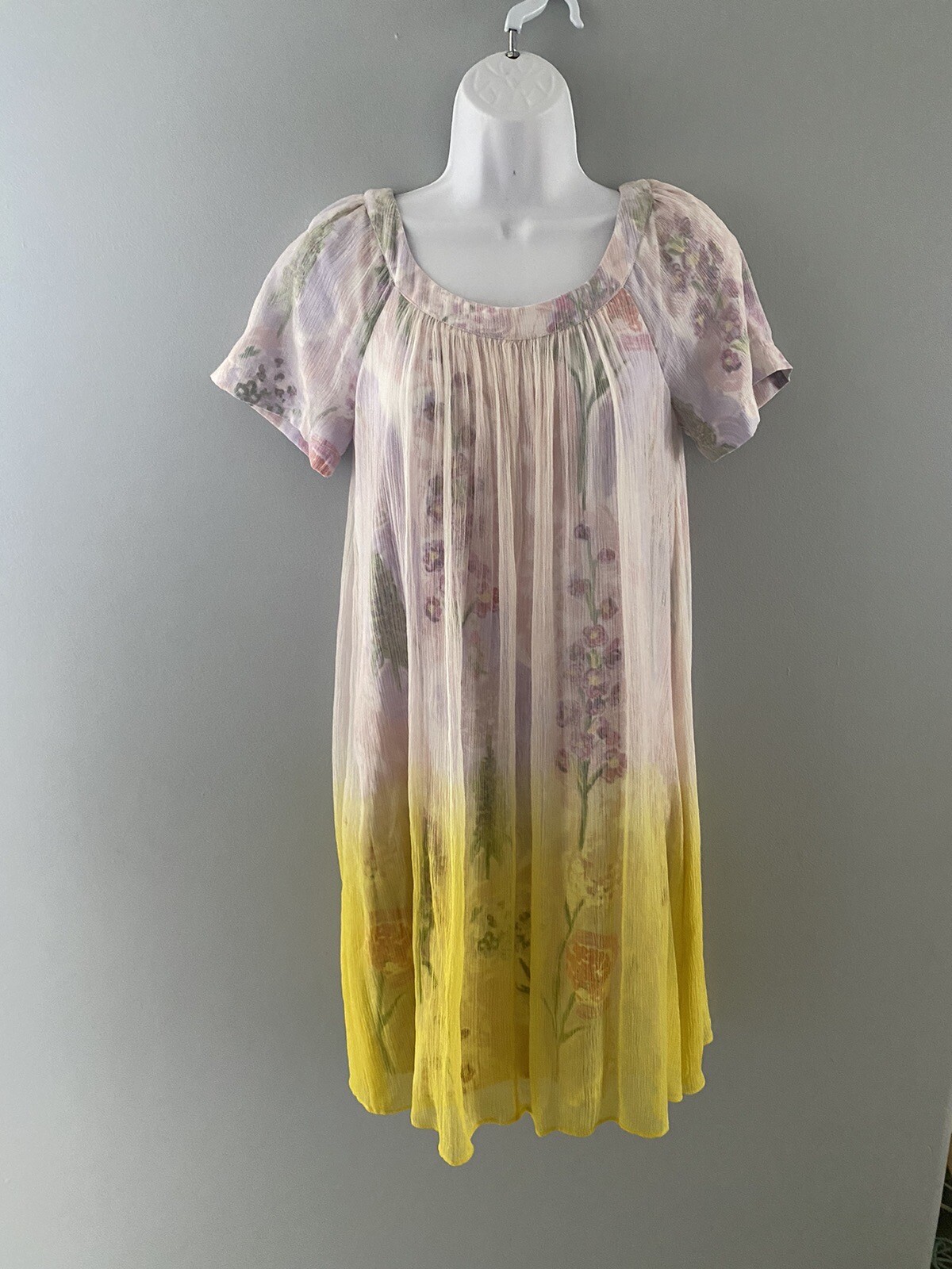 HD in Paris Anthropologie Swing Dress Sz Pink Ombre Beach Fairy