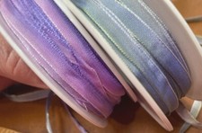 embroidery trim flower 1/4" ribbon ombre 1yd made in France