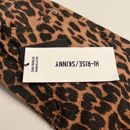 NWT Zara Trafaluc Leopard Hi-Rise Skinny Jeans - Picture 5 of 7