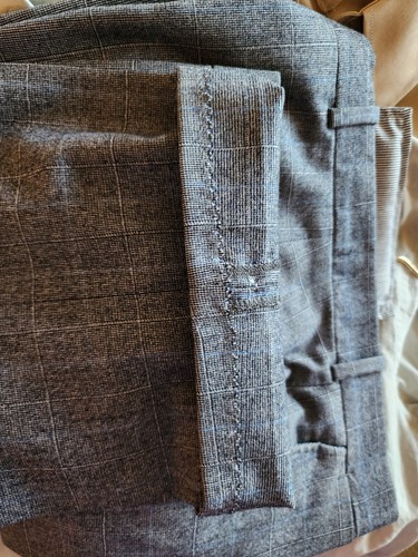 Vintage H Freeman & Son 100% Wool Gray/Blue Windowpane Suit 42R Light Sew Repair - Picture 8 of 13