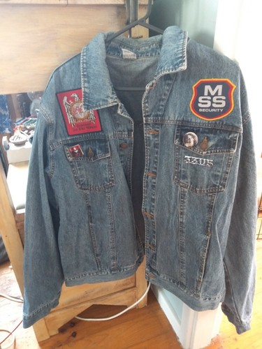 Mens denim jacket slayer iron maiden 