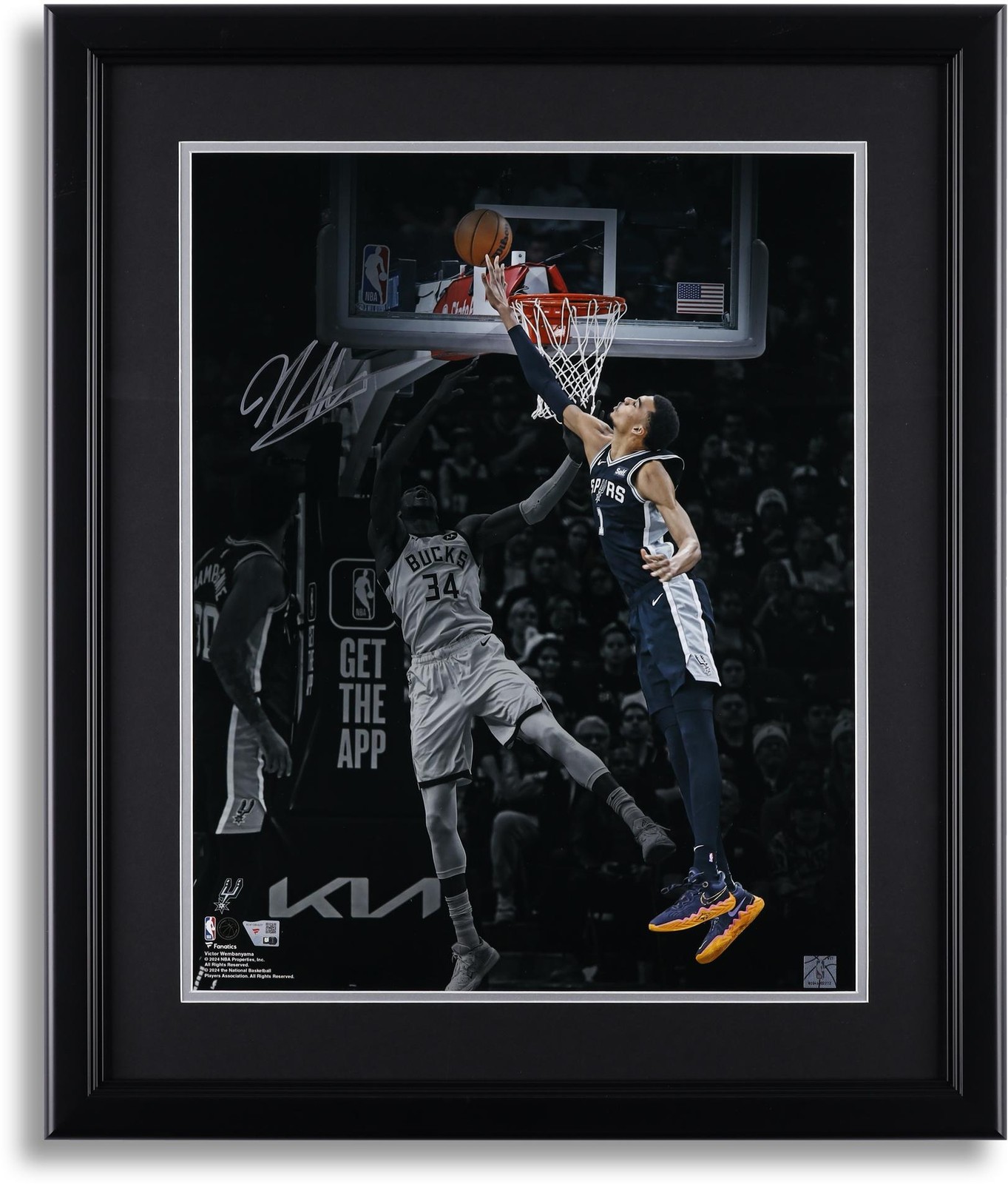Patrick Ewing Autographed Signed New York Knicks Framed 8x10 Fadeaway Shot vs Rockets Photo 