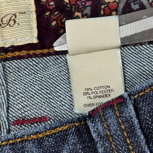 Pantalones de mezclilla vintage Y2K Frankie B talla 8 tiro bajo pierna acampanada bordados mariposa boho - Imagen 9 de 16
