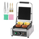 New ListingCommercial Panini Grill, 1800W Silver Sandwich Maker, Stainless Steel Sandwich P