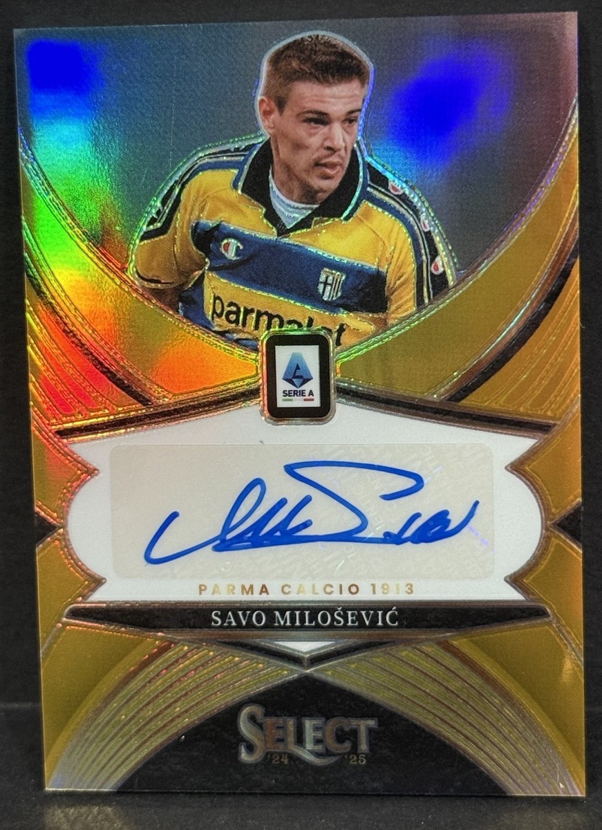 2024-25 Panini Select Serie A Parma Savo Milosevic Auto Gold Prizm
