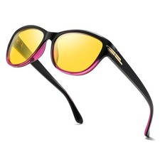 Women  s Night Vision Driving Glasses, Polarized Yellow Tint Anti Glare Eyewea...