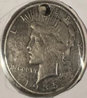 1935-S Peace Silver Dollar Hole For Necklace Great Shape