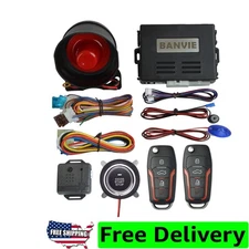 Keyless Entry Security System with Remote Start & Push Button Ignition for Cars