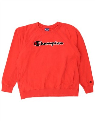 Champion Herren Grafik Sweatshirt Pullover Large Rot Baumwolle DB06