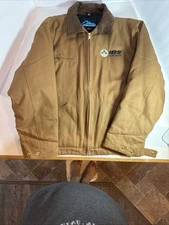 Vintage 90s Tri Mountain Canvas Detroit Jacket Mens Sz Large Brown Quilted Lined