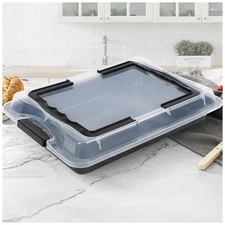 Ceramic-Coated Non-Stick Baking Pan with Carry Lid 15inchx10inch Rectangular