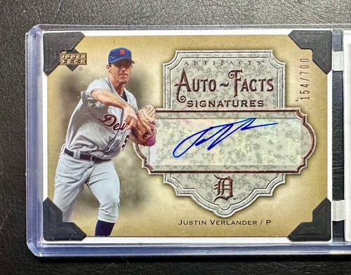 Justin Verlander 06 UD Artifacts Auto-Facts Signatures /700 Hits Memorabilia 1/1 - Picture 2 of 7