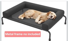 Dog Bed - Three-Sided Bolster Cushion And Mesh Center Mat - No Metal Frame
