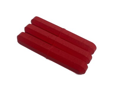 New (3) Lab PTFE Teflon Octagon Magnetic Stir Bars Pivot Ring 3  L x 1/2  OD Red