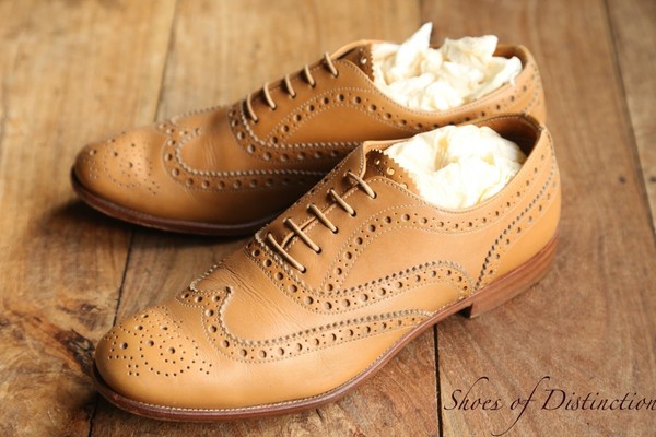 Church's Burwood Tan Brown Leather Oxford Brogue Shoes Ladies UK 5.5 US 8.5