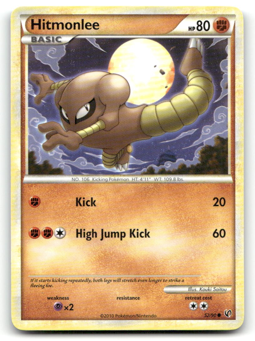 Hitmonlee 52/90 HGSS Undaunted LP Pokemon
