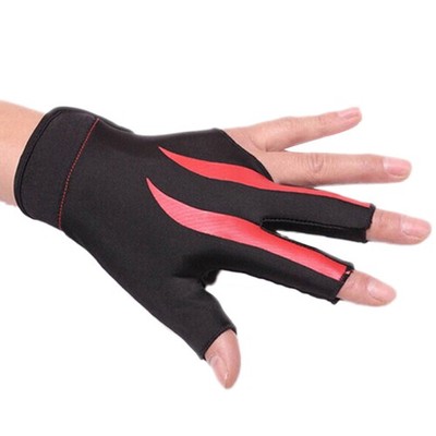 3 Finger Stretchable Nylon Billiard Glove Snooker Pool Cue Shooter Left Hand Fit
