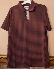 goodfellow  co mens maroon stripe polo shirt size L