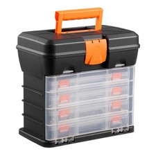 VonHaus Tool Box Carry Case - 4 Drawers & Organiser Dividers Multi-purpose