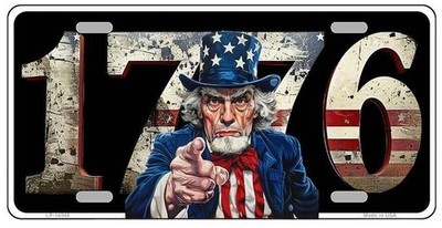 1776 Uncle Sam Novelty Metal License Plate