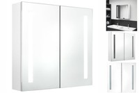 Led Bad Spiegelschrank GläNzendes Weiß 62X14X60 Cm Badezimmer Led-Beleuchtung Sp