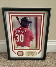 Ken Griffey Jr. Framed & Matted Photo with Coin Cincinnati Reds HOF #221/1,000