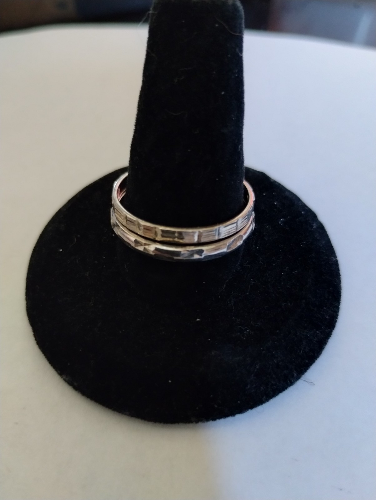 Pair 999 Fine Silver Two Stacking Stackable Rings… - image 1