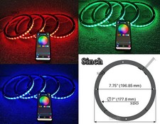 4PCS 8in RGB w/ White LED Speaker Rings Universal for Car Truck Boat LED Audio