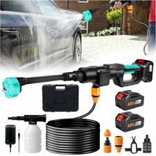 48V Cordless Power Washer High Pressure Jet Water Wash Car Cleaner Gun + Battery