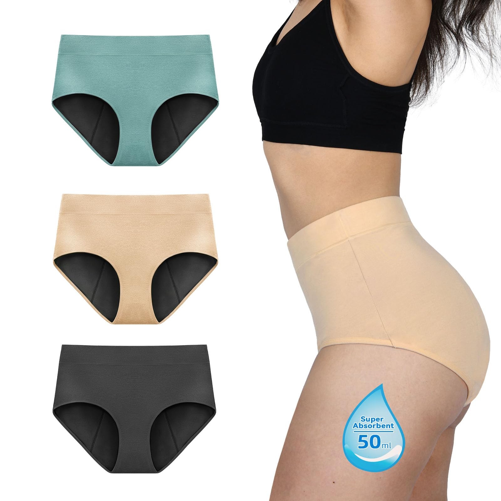 Culotte Menstruelle Flux Abondant Anti-Fuite et Absorbante