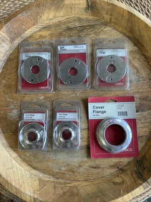 Lot Of Lasco Flange , 2 Sure Grip .5  , 1.5  Cover, And 3 Split.5  Around Pipe