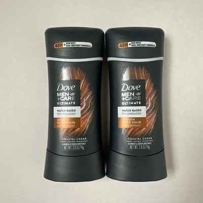(2) Dove Men+Care  Smooth Glide Solid Antiperspirant Coastal Cedar 2.6 Oz 06/26