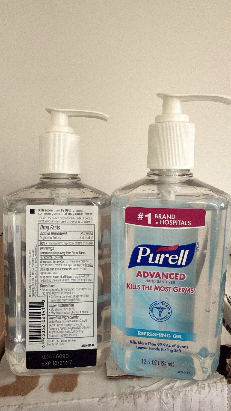 Purell Advanced Refreshing Gel Hand Sanitizer 70% Alcohol 12 fl oz (2pack)