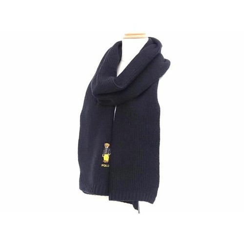 Polo Ralph Lauren Acrylic Nylon Wool Scarf For Men And Women Navy As7433 Men Acc - Picture 3 of 7
