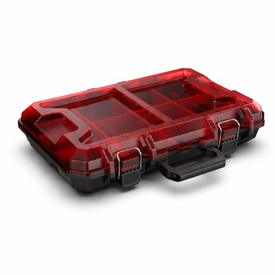 Hyper Stackable Shallow Organizer Box with Dividers Modular Storage Clear