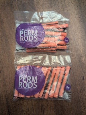 Marianna Concave Perm Rods 5/16  Long Pink - Lot of 2 (12 Rods /Pack) 