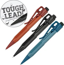 Rite In The Rain Slide-Click Mini Pencil 3pk w/ Low-Mess Eraser Triangular Grip