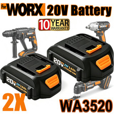 2pack For WORX 20V 3.6Ah Lithium-ion Battery 20 Volt WA3520 WA3525 WA3575 WG155