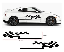 2PCS Vinyl Body Side Graphics Racing Stripes Cars  Stickers Decals Universal