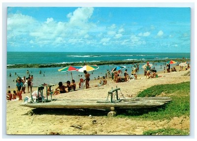 Vintage Maceió Praia do Riacho Doce Beach Maceio Alagoas Brazil Postcard