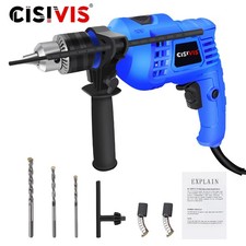 3100W Heavy Duty Corded Electric Impact Driver Power Hammer Drill with Bit Set