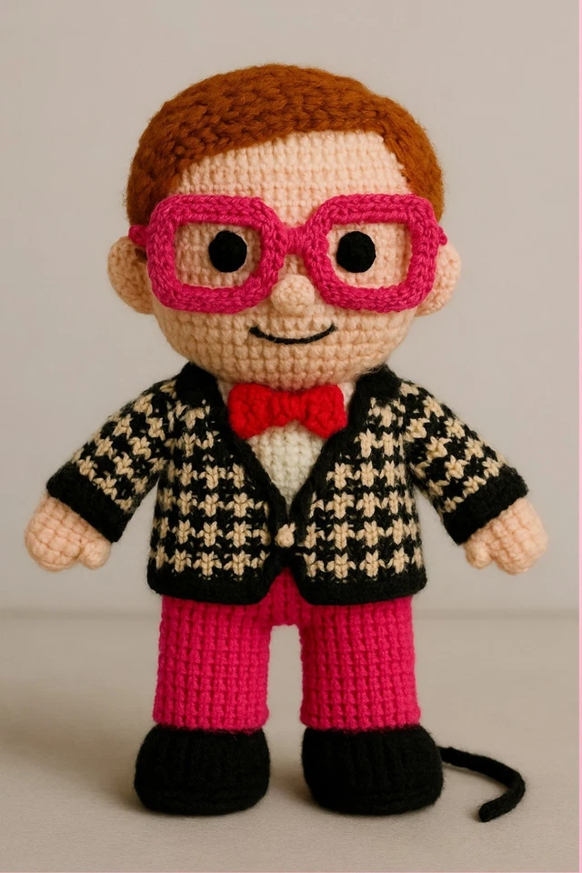 KING COLE Knitted Double Knit Knitting Pattern Only Elton John Rocket Man 20cm Tall PDF