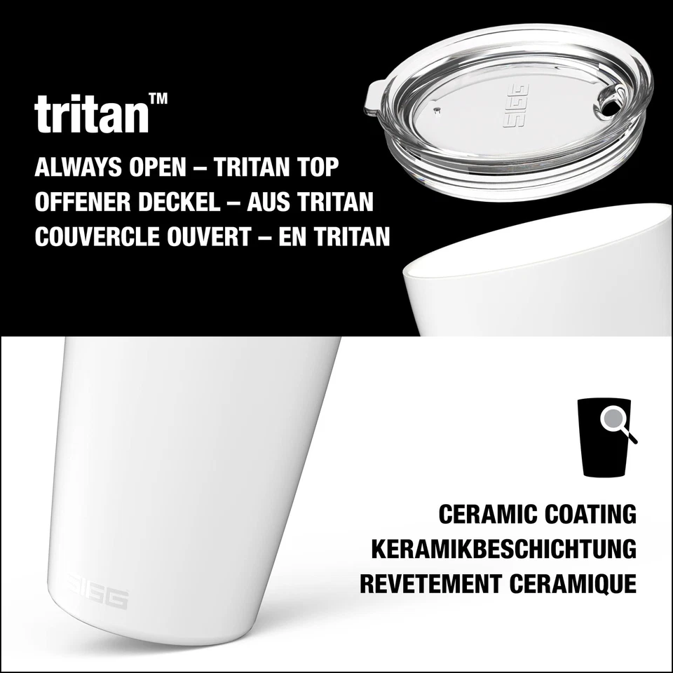 - Taza de viaje de café crema pura Neso - con tapa Tritan - apta para lavavajillas - Lig... Foto 3 de 4