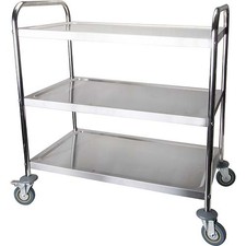 Luxor ST3 33 1/2 in x 21 in 3Tier Stainless Steel Utility Cart