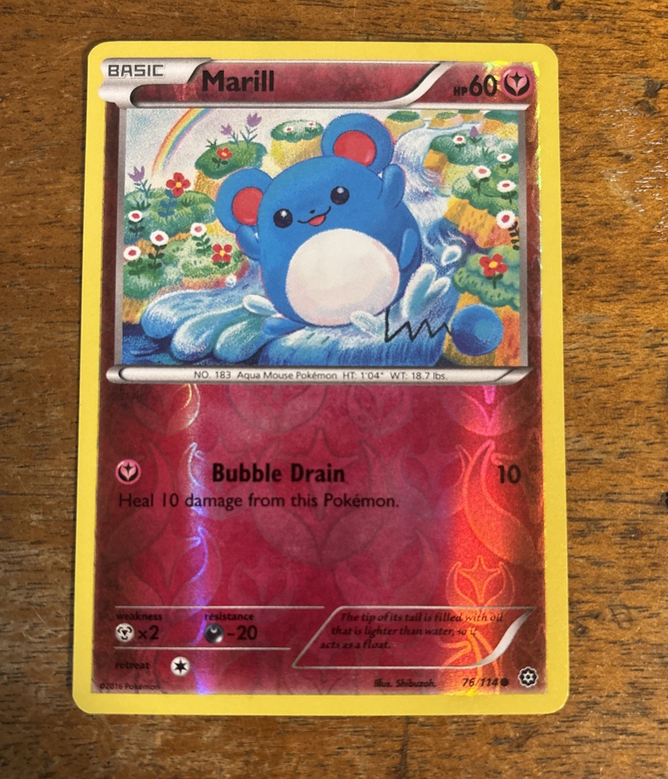 Marill - 76/114 - Reverse Holo - Pokemon XY - Steam Siege LP