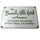 Vintage Beverly Hills Hotel Porcelain Sign - Sunset Boulevard Sign
