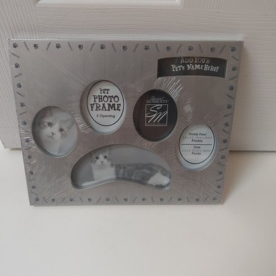 Pet Photo Frame Cat W/ Meow Border Silver-tone 8  x 10  NEW