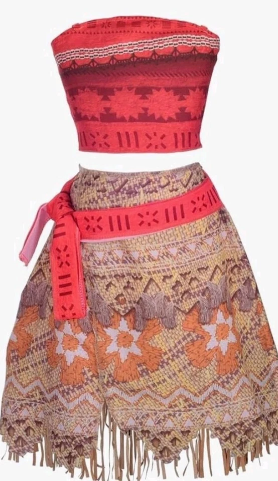 Disguise Disney Moana 服装女孩 6 7 裙上衣套装万圣节装扮 — 第 3/4 张图片