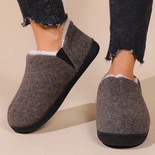 Lined House Slippers For Men Women Comfort Memory Foam Cotton