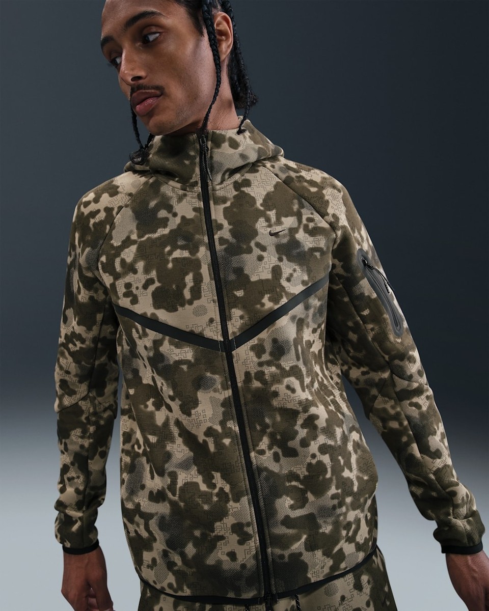 Nike Tech Fleece Full Zip Windrunner Hooded Sweatshirt Hoodie Camo
